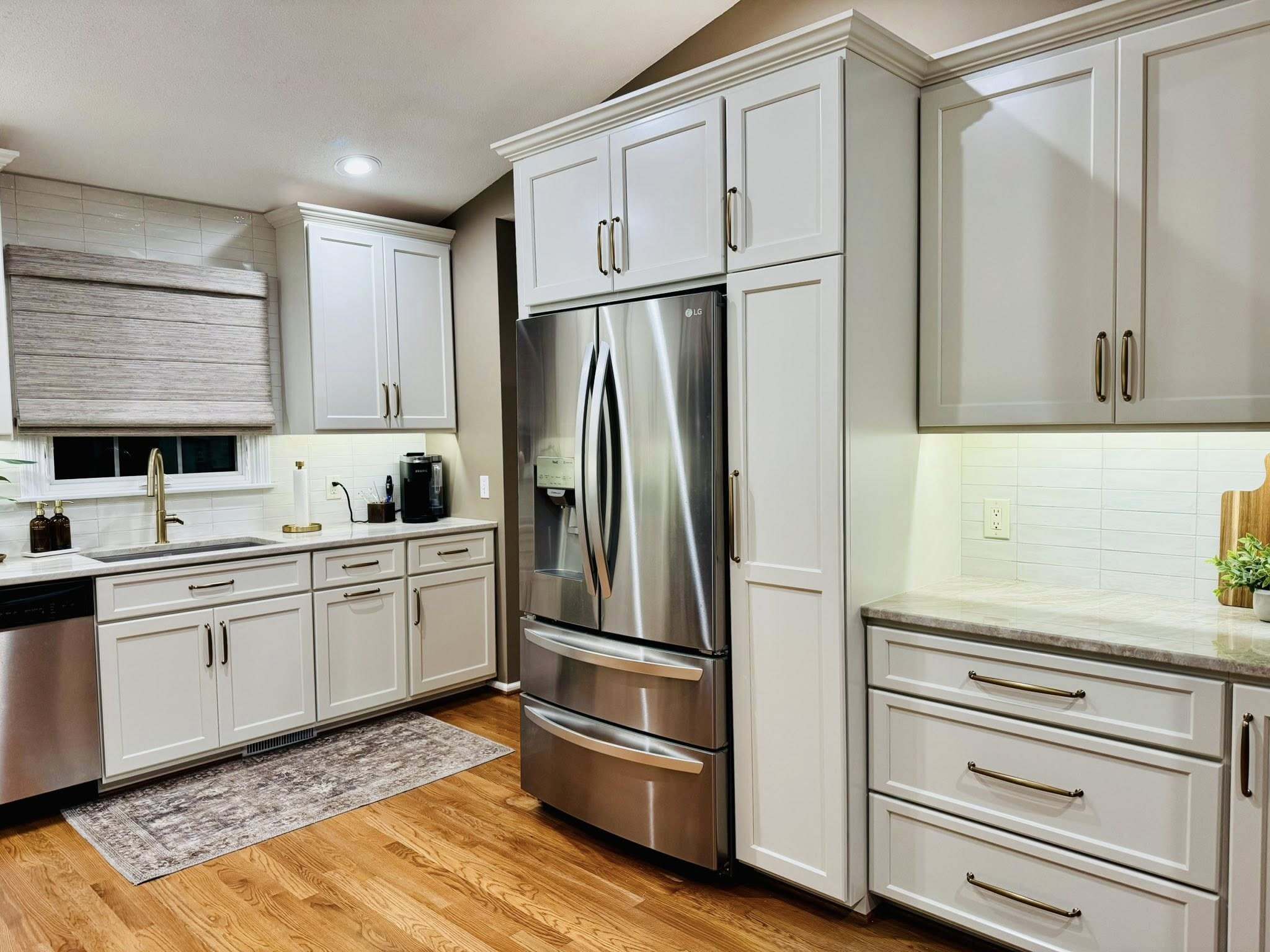 Updated kitchen with custom painted kitchen cabinetry